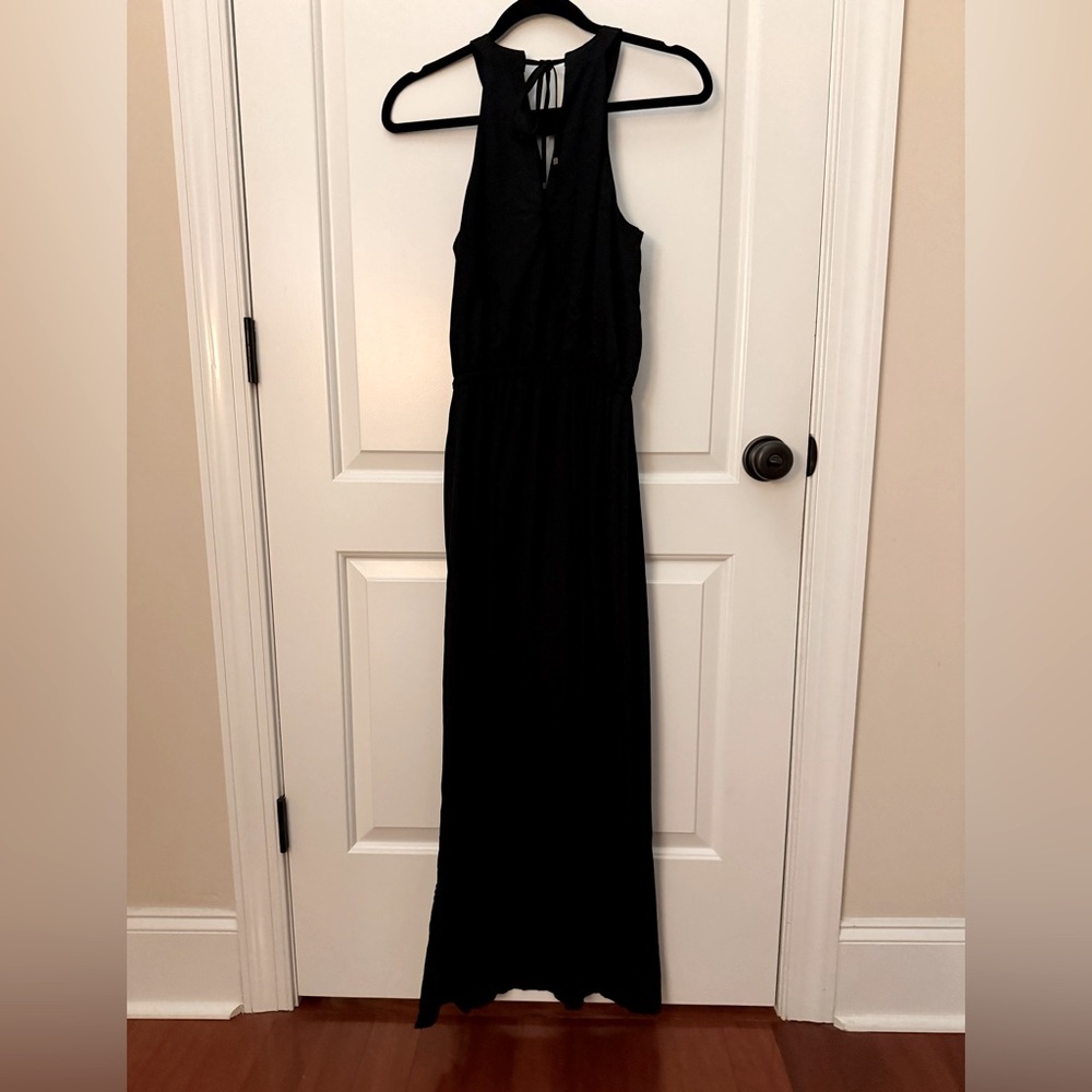NWT Banana Republic Black Halter Maxi Dress Size 2 - Picture 3 of 7